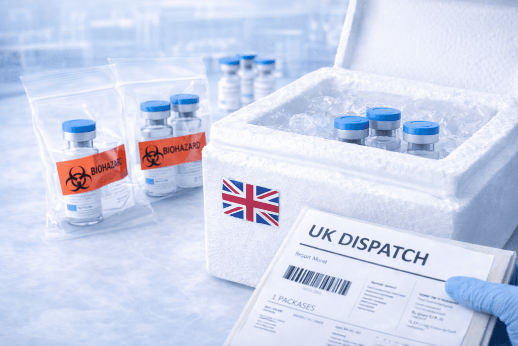 Temperature-conscious packaging prepared for tracked dispatch