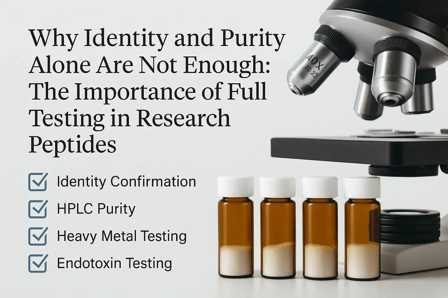 Why Identity & Purity Alone Are Not Enough: The Importance of Full Testing in Research Peptides