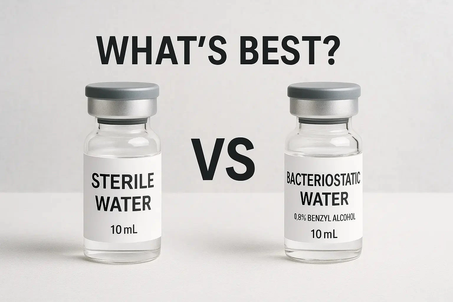 Sterile Water vs Bacteriostatic Water (0.9% Benzyl Alcohol): What’s Best for Peptide Research?